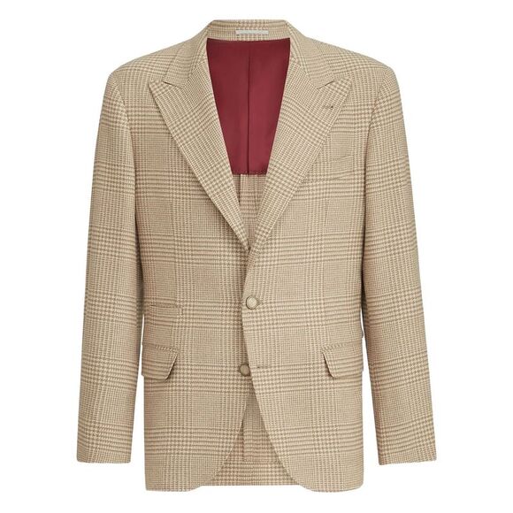 BRUNELLO CUCINELLI Other - Brunello Cucinelli Men Cashmere Blend Checked Single-Breasted Blazer